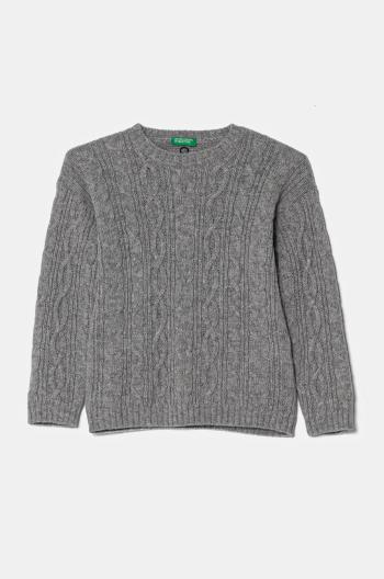 Detský vlnený sveter United Colors of Benetton šedá farba, 1344G100R