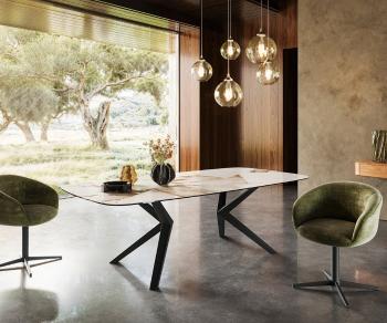 Jedálenský stôl Edge oválny 240x120 keramický Iris FmG Patagonia
