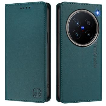 RINA Zaklápacie puzdro pre Vivo X200 Pro 5G tmavozelené