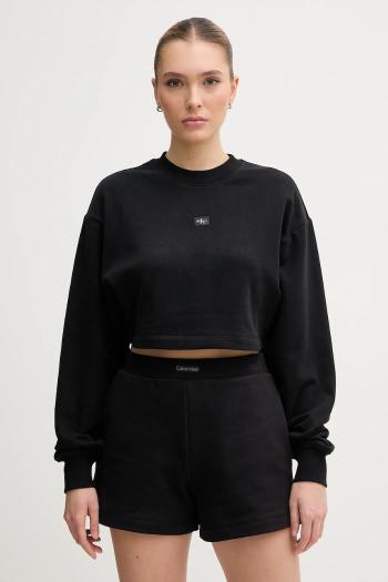 Bavlnená mikina Calvin Klein Jeans dámska, čierna farba, jednofarebná, J20J225370