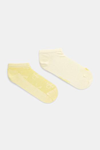 Ponožky Calvin Klein Jeans 2-pak dámske, žltá farba, 701232667