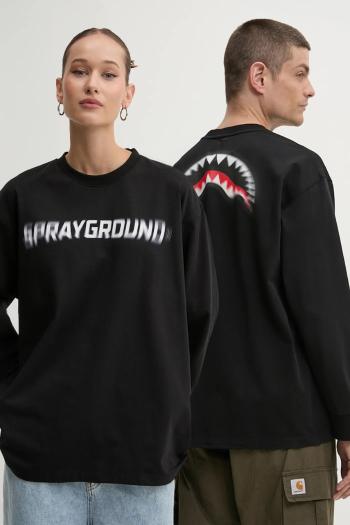 Bavlnené tričko s dlhým rukávom Sprayground čierna farba, s potlačou, SP624