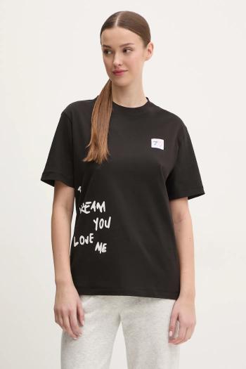 Bavlnené tričko EA7 Emporio Armani dámske, čierna farba, AF13243.7X000032