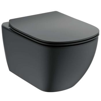 IDEAL STANDARD - Tesi Závesné WC s doskou SoftClose, Aquablade, čierna T3546V3
