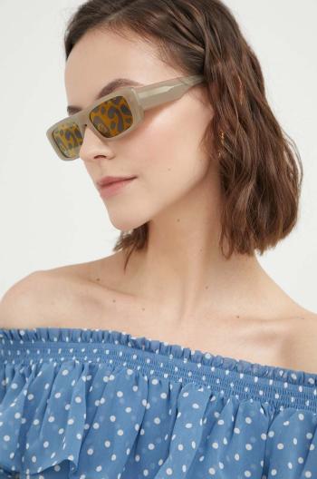 Slnečné okuliare Emporio Armani dámske, béžová farba
