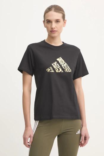 Bavlnené tričko adidas W T MET TEE dámske, čierna farba, JJ4059
