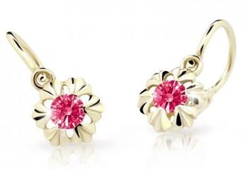 Cutie Jewellery Zlaté detské náušnice C2213-10-X-1 fuchsiová
