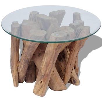 SHUMEE Konferenčný stolík z masívneho tíku 60 cm, 243473