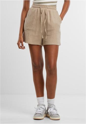 Urban Classics Ladies Musselin Shorts chalkdust