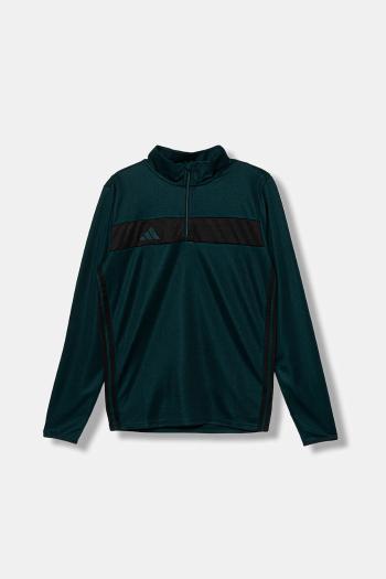 Detská mikina adidas Performance zelená farba, s nášivkou, KC7237