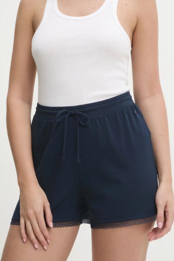 Šortky Tommy Hilfiger dámske, tmavomodrá farba, jednofarebné, stredne vysoký pás, UW0UW05798