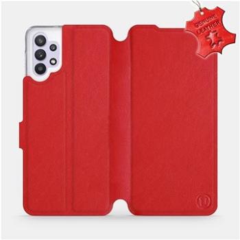 Kožené flip pouzdro Samsung Galaxy A32 5G - Červené -  Red Leather (5903516615278)