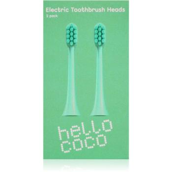 Hello Coco Electric Toothbrush Heads Green náhradné hlavice na zubnú kefku 2 ks