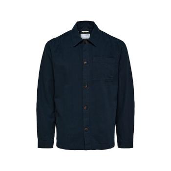 Selected  Noos Linen Overshirt - Sky Captain  Košele s dlhým rukávom Modrá