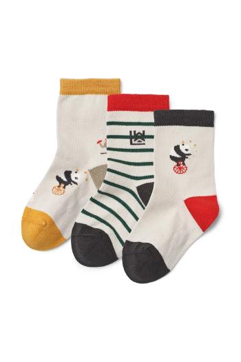 Detské ponožky Liewood Silas Socks 3-Pack 3-pak béžová farba, LW20014