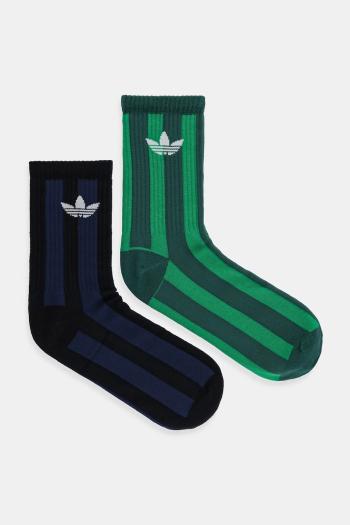Ponožky adidas Originals Striped 2-pak zelená farba, JW7984