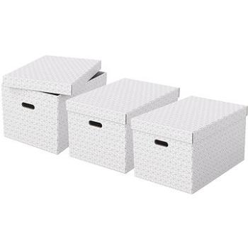 Esselte Home veľkosť L 35,5 x 30.5 x 51 cm, biela – sada 3 ks (628286)