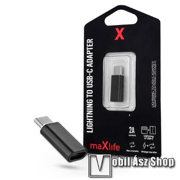 MAXLIFE Type-C adapter - FEKETE - lightning-et Type-C-re alakítja át, 2A, 10W