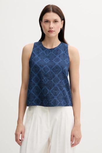 Ľanový top United Colors of Benetton vzorovaná, 5KPRDQ0BU