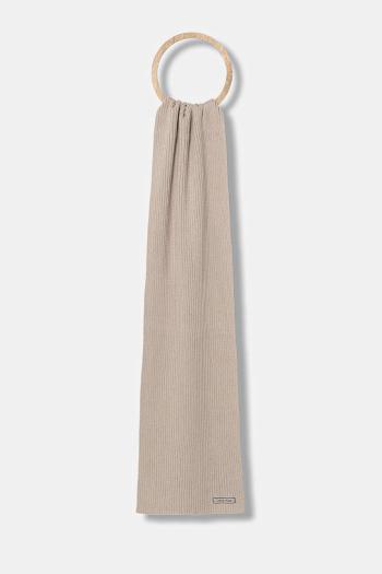 Šál s prímesou vlny Calvin Klein béžová farba, jednofarebný, LV04D8055G