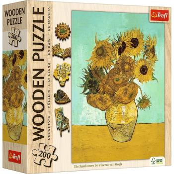 Trefl Drevené puzzle 200 - Slnečnica - Vincent van Gogh