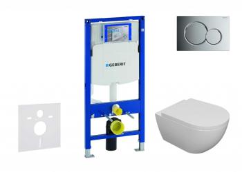 GEBERIT - Duofix Set predstenovej inštalácie, klozetu Oudee a dosky softclose, tlačidlo Sigma01, lesklý chróm SANI11CA1100
