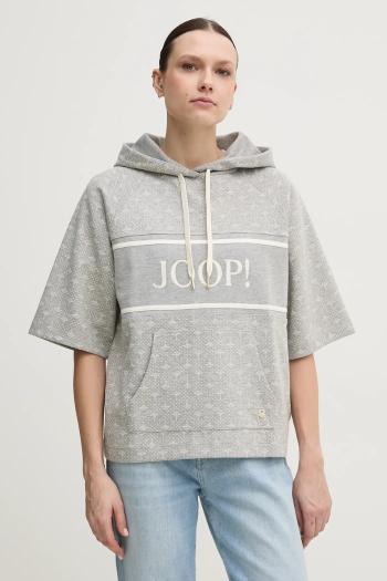 Mikina Joop! dámska, šedá farba, s kapucňou, vzorovaná, 30046217