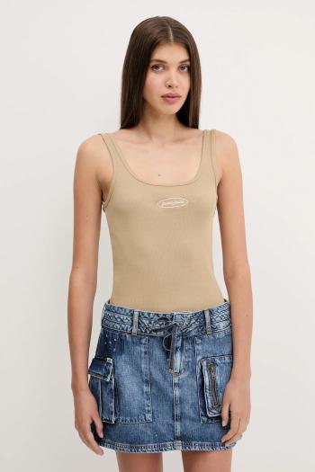 Top Guess Jeans béžová farba, W5YP35 KA0H1