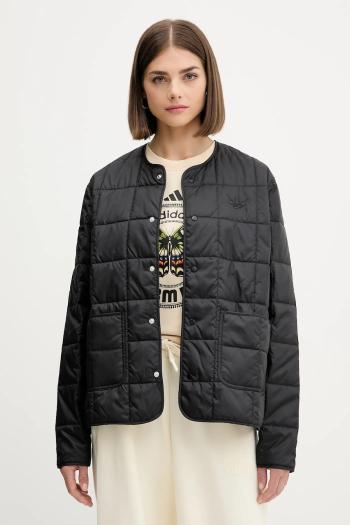 Bunda adidas Originals Quilted Liner čierna farba, prechodná, oversize, JX8823