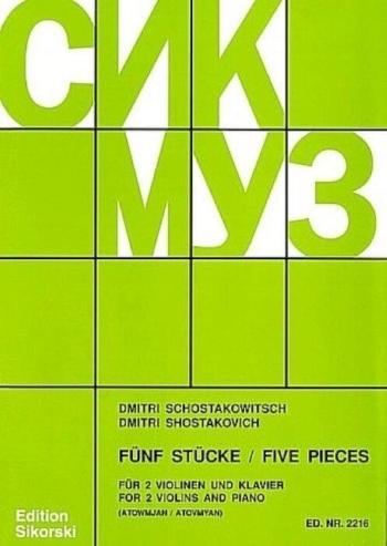 Sikorski Edition 5 Pieces for 2 Violins and Piano Noty