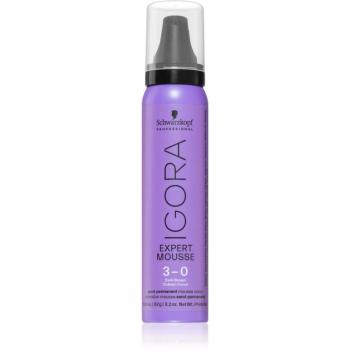 Schwarzkopf Professional IGORA Expert Mousse farbiaca pena na vlasy odtieň 3-0 Dark Brown Natural 100 ml