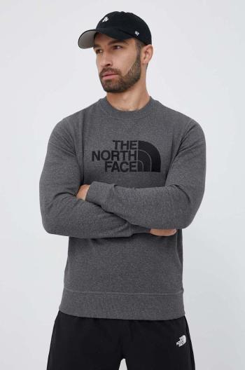 Mikina The North Face pánska, šedá farba, s nášivkou, NF0A4T1EDYY1