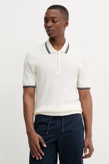 Polo tričko Abercrombie & Fitch pánske, béžová farba, jednofarebná, KI120-5086
