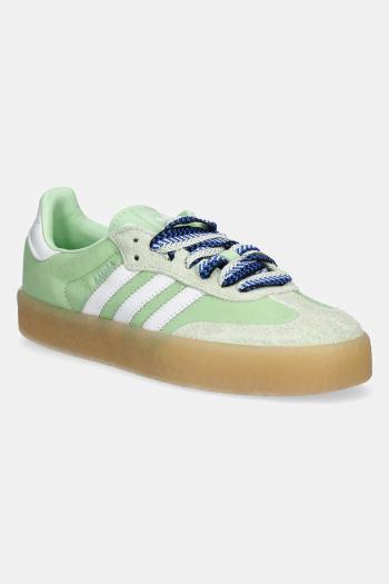 Kožené tenisky adidas Originals Sambae W dámske, zelená farba, JI2738