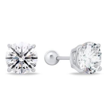 Brilio Silver Strieborné náušnice s čírymi zirkónmi EA18W 0,8 cm