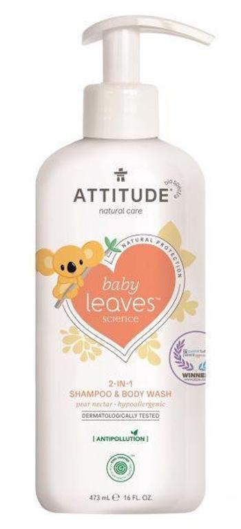 ATTITUDE Detské telové mydlo a šampón 2v1 Baby leaves s vôňou hruškovej šťavy 473 ml