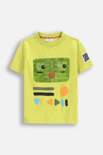 Detské bavlnené tričko Coccodrillo zelená farba, s potlačou, GAMER BOY KIDS