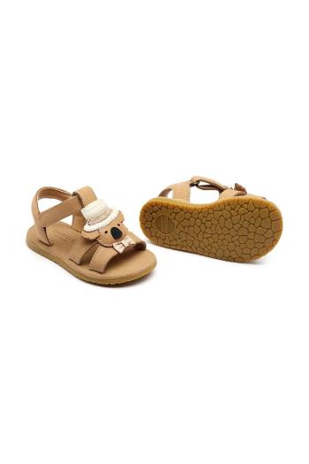 Detské kožené sandále Donsje Hilley Sandals Groom hnedá farba, 1501602