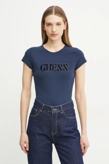 Tričko Guess dámske, tmavomodrá farba, W5GI42 J1314