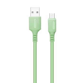 COLORWAY CABLE USB - MICROUSB (SOFT SILICONE) 2.4A 1M GREEN (CW-CBUM042-GR)