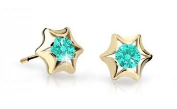 Cutie Jewellery Zlaté detské náušnice C2159-30-X-1 svetlo zelená