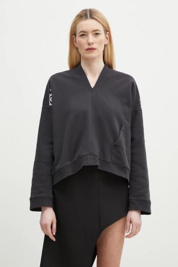 Bavlnená mikina MM6 Maison Margiela dámska, čierna farba, s potlačou, S52GU0239