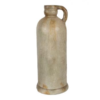 Zelená antik dekorační keramická váza s ouškem Brocante - Ø 17*42 cm 65307
