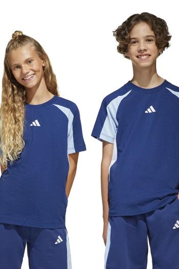 Detské bavlnené tričko adidas tmavomodrá farba, vzorovaný, JD0060