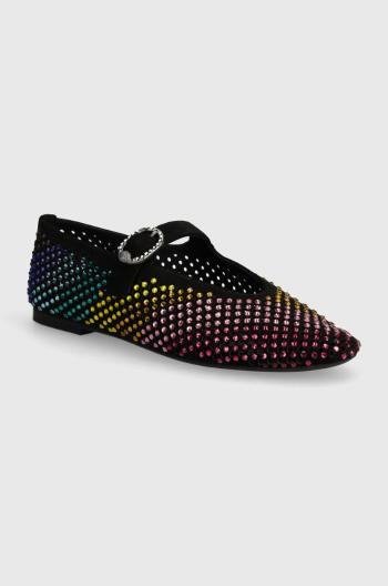 Semišové baleríny Kurt Geiger London Mayfair Ballet Flat čierna farba, 2656305209
