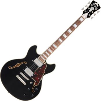 D'Angelico Premier Mini DC Solid Black Semiakustická gitara