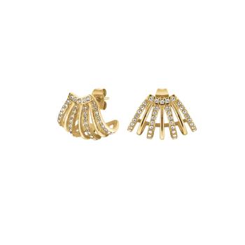 Rosefield Oslnivé pozlátené náušnice s kryštálmi Swarovski JECCG-J1029