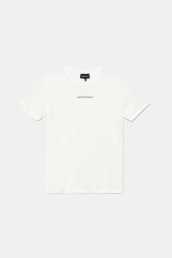 Detské bavlnené tričko Emporio Armani biela farba, s potlačou, EB000421 AF15013