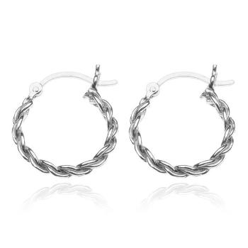 Strieborné okrúhle náušnice 925 - hrubá zatočená reťaz, 18 mm