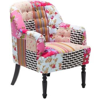 Pestrofarebné patchwork čalúnené kreslo Chesterfield MANDAL, 55373